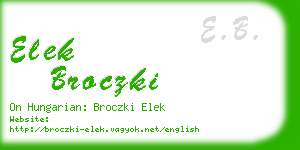 elek broczki business card